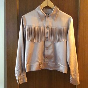 Reformation blush Keanu silk jacket small